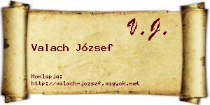 Valach József névjegykártya